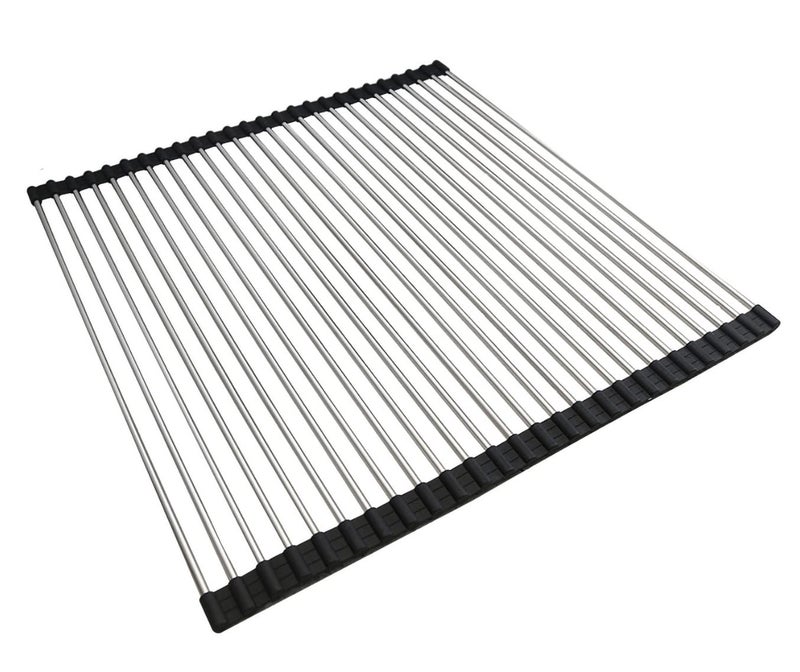 Ahyuan Roll up Dish Drying Rack Over The Sink Kitchen Roll up Sink Drying Rack Portable Dish Drainer Foldable Dish Drying Rack (Black, 20.5''X19.7'') - Image 1